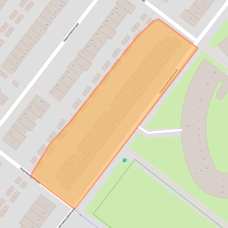 Kaart van postcodegebied 2729CK.