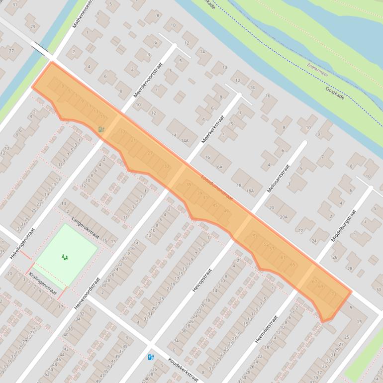 Kaart van postcodegebied 2729CM.