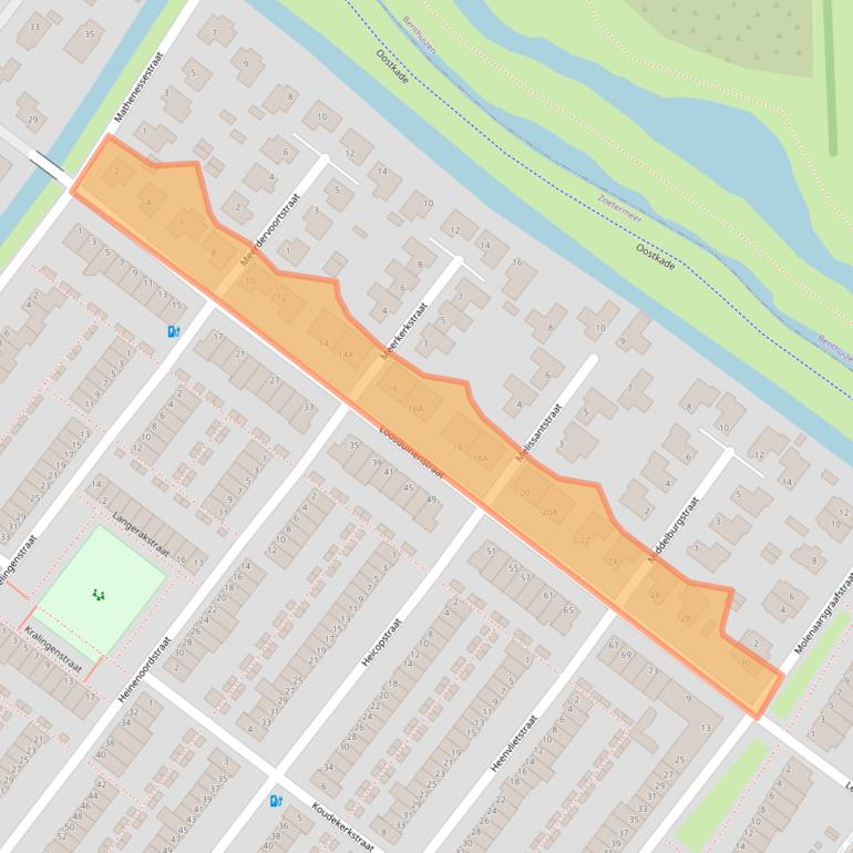 Kaart van postcodegebied 2729CZ.