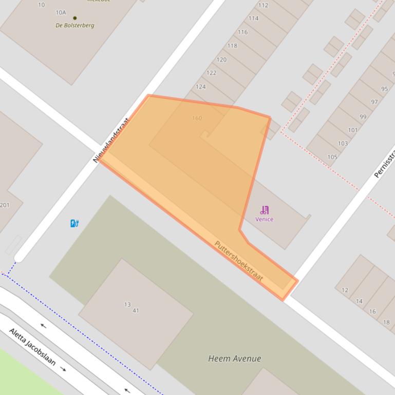 Kaart van postcodegebied 2729DX.