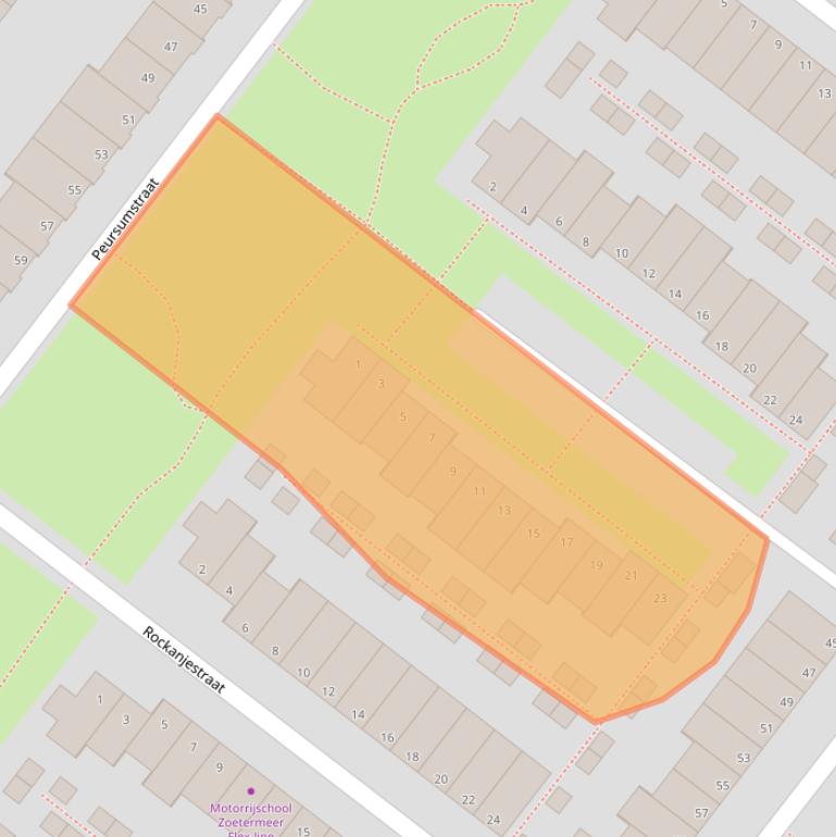 Kaart van postcodegebied 2729GJ.