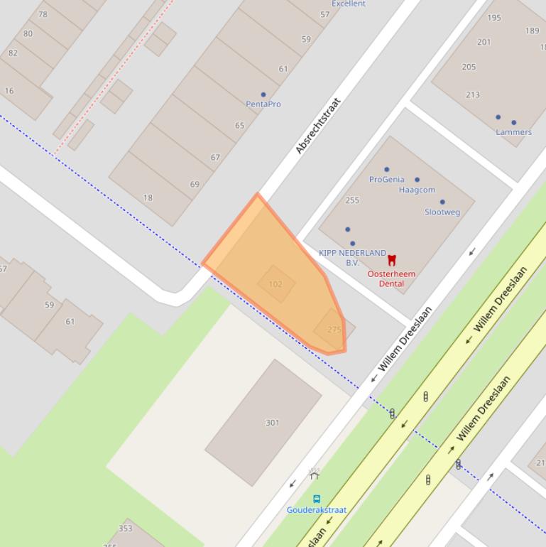 Kaart van postcodegebied 2729JA.