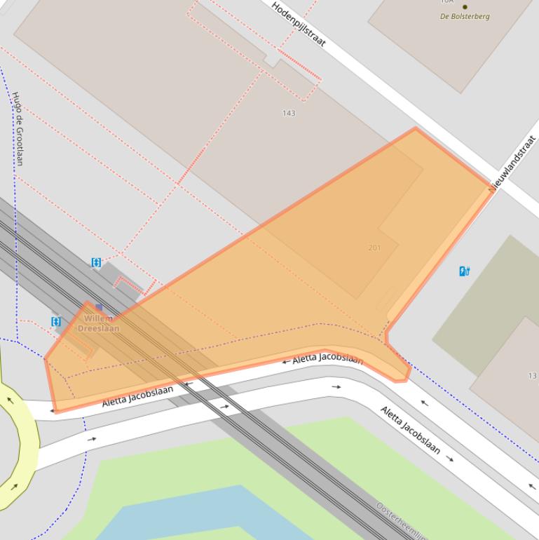 Kaart van postcodegebied 2729JE.