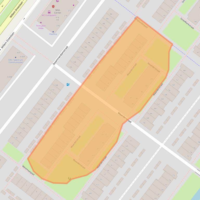 Kaart van postcodegebied 2729KJ.