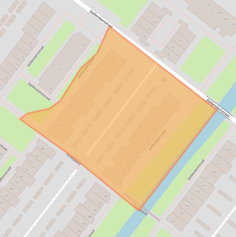 Kaart van postcodegebied 2729LE.