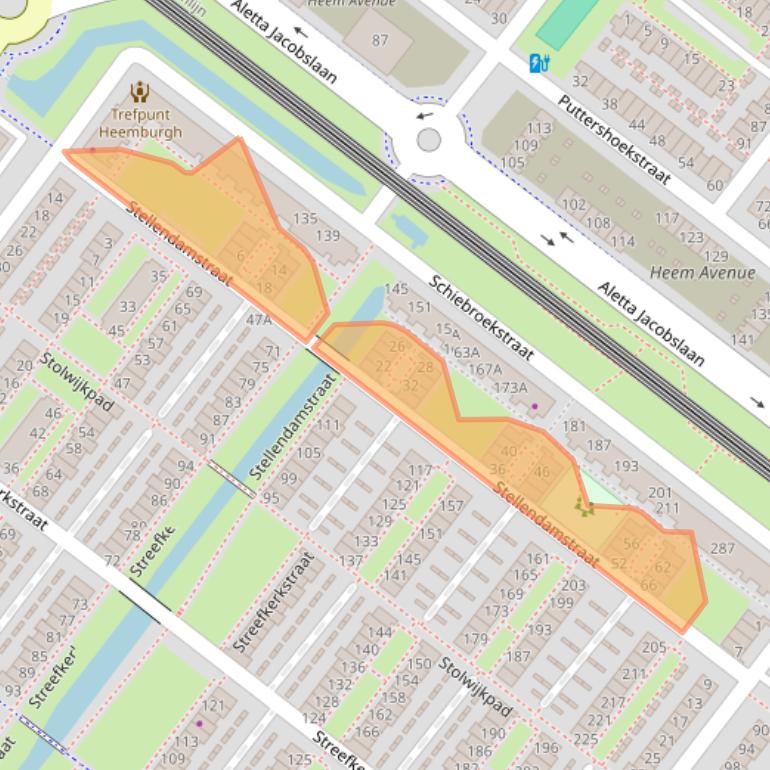 Kaart van postcodegebied 2729LP.