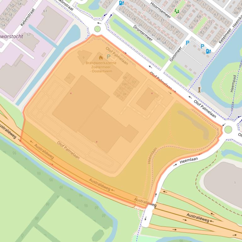 Kaart van postcodegebied 2729NA.