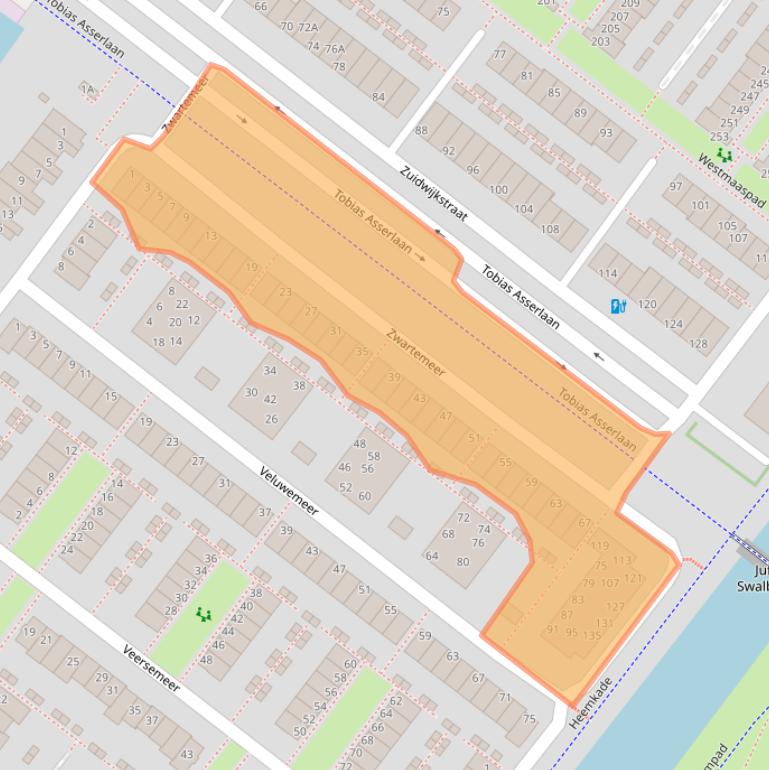 Kaart van postcodegebied 2729PA.