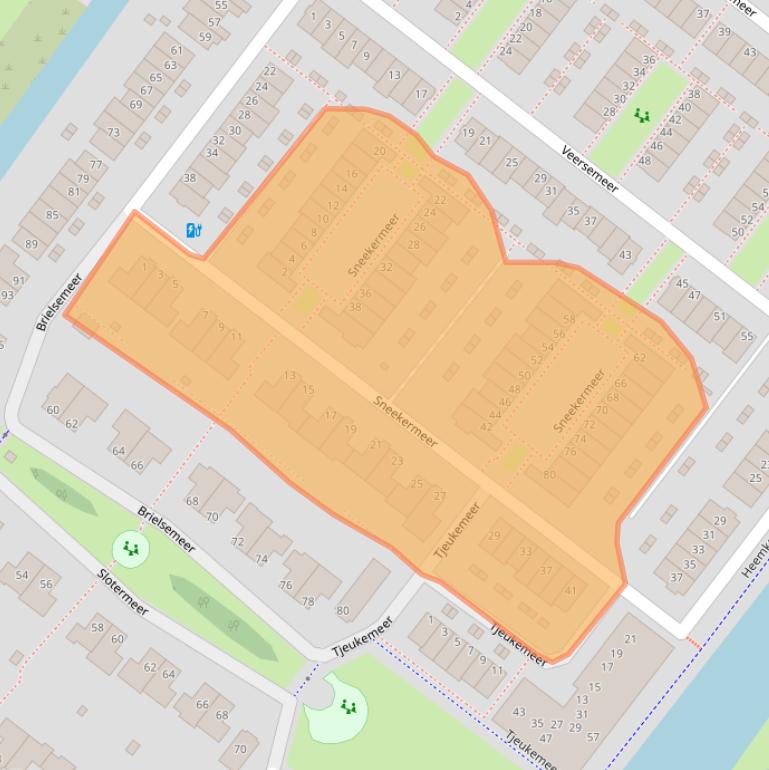 Kaart van postcodegebied 2729PG.