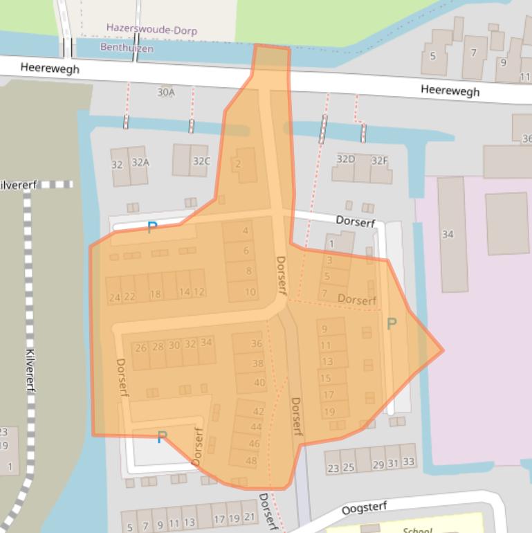 Kaart van postcodegebied 2731AW.