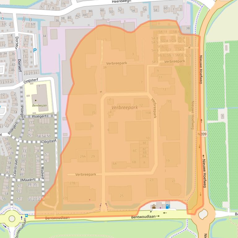 Kaart van postcodegebied 2731BR.