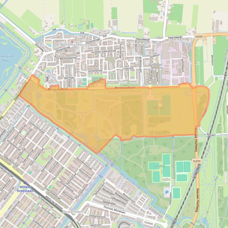 Kaart van postcodegebied 2731BS.