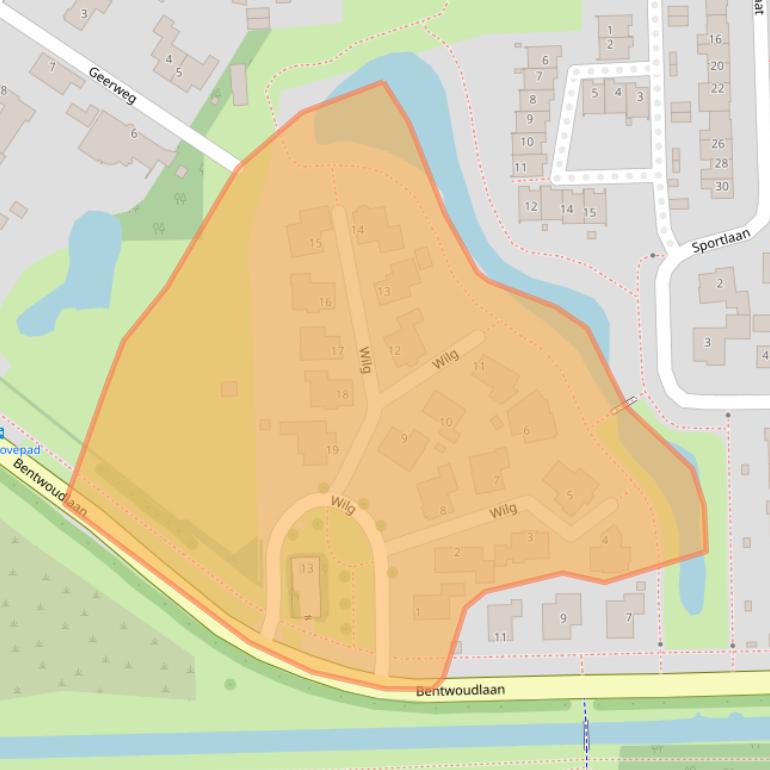 Kaart van postcodegebied 2731BW.