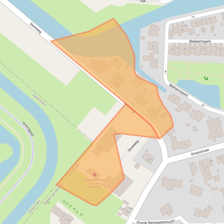 Kaart van postcodegebied 2731BZ.