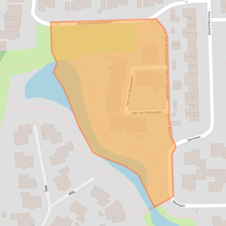 Kaart van postcodegebied 2731CA.