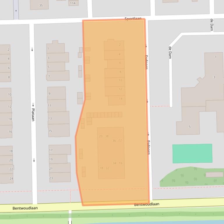 Kaart van postcodegebied 2731CS.