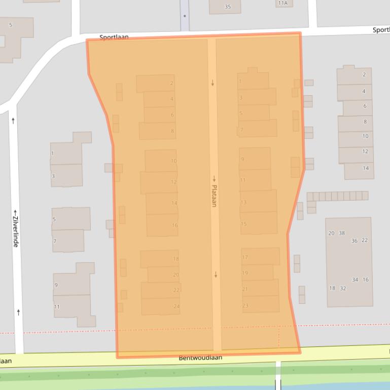 Kaart van postcodegebied 2731CT.