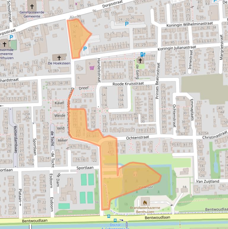Kaart van postcodegebied 2731EA.