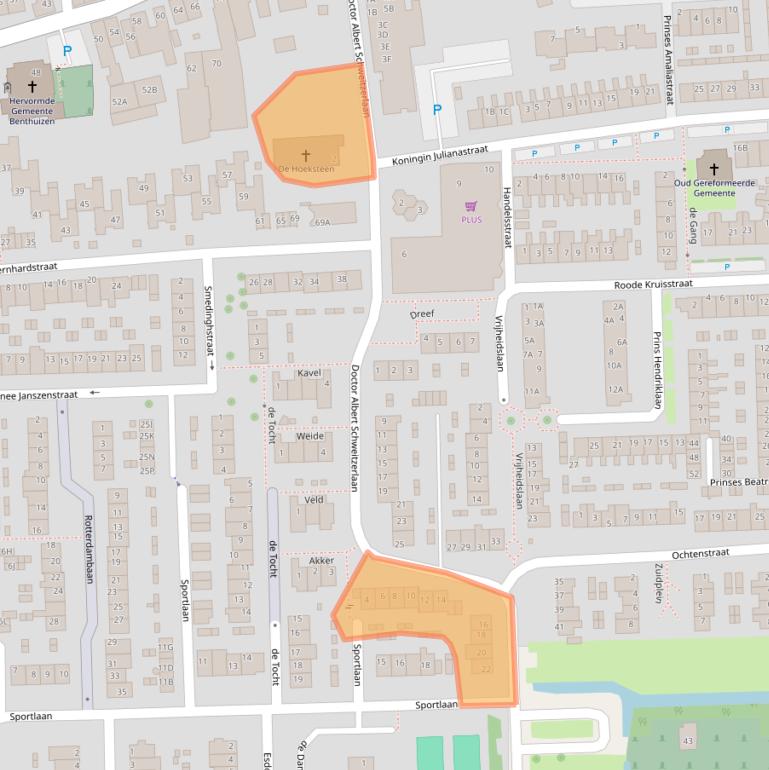 Kaart van postcodegebied 2731EB.