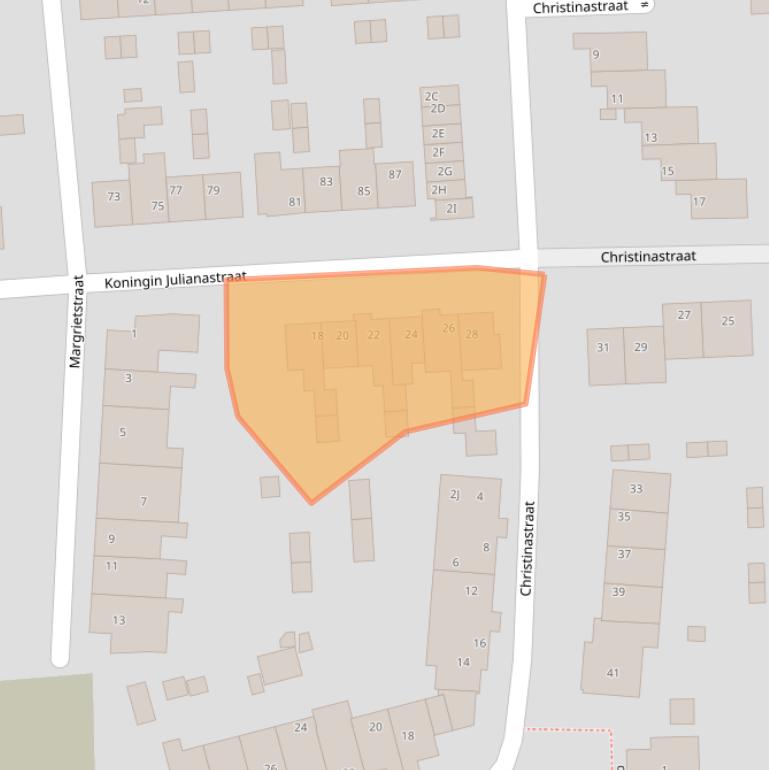 Kaart van postcodegebied 2731EH.