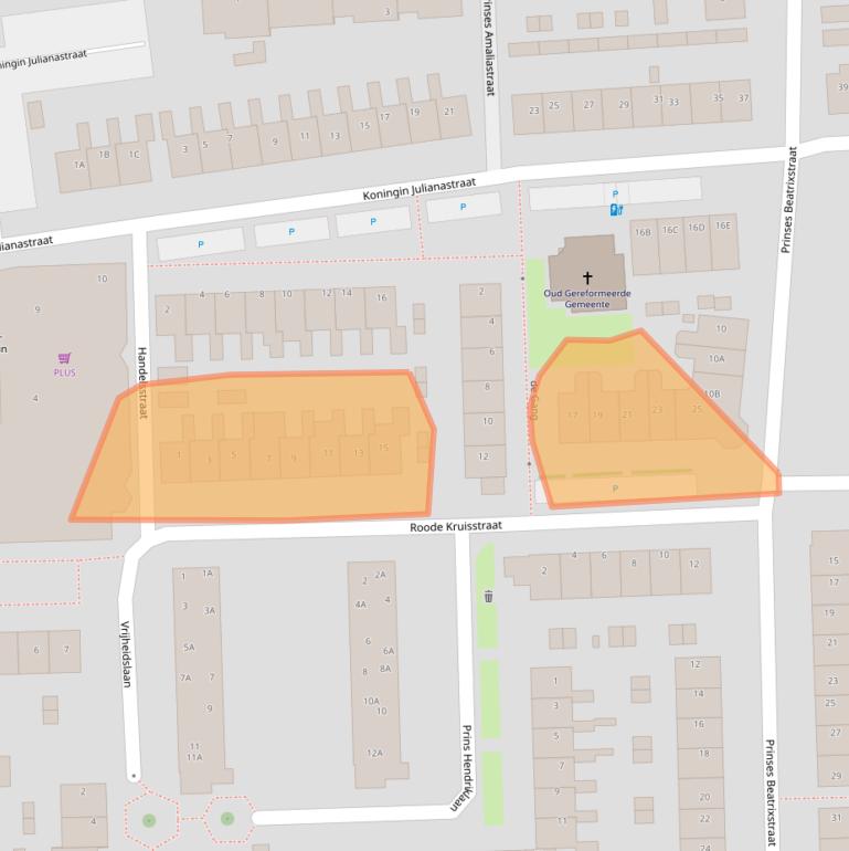 Kaart van postcodegebied 2731EV.