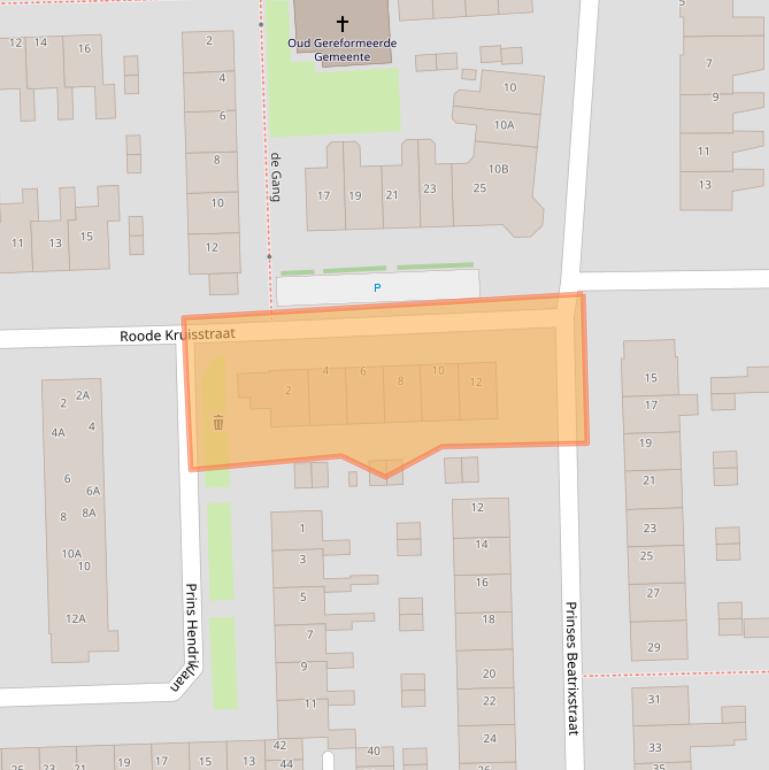 Kaart van postcodegebied 2731EW.