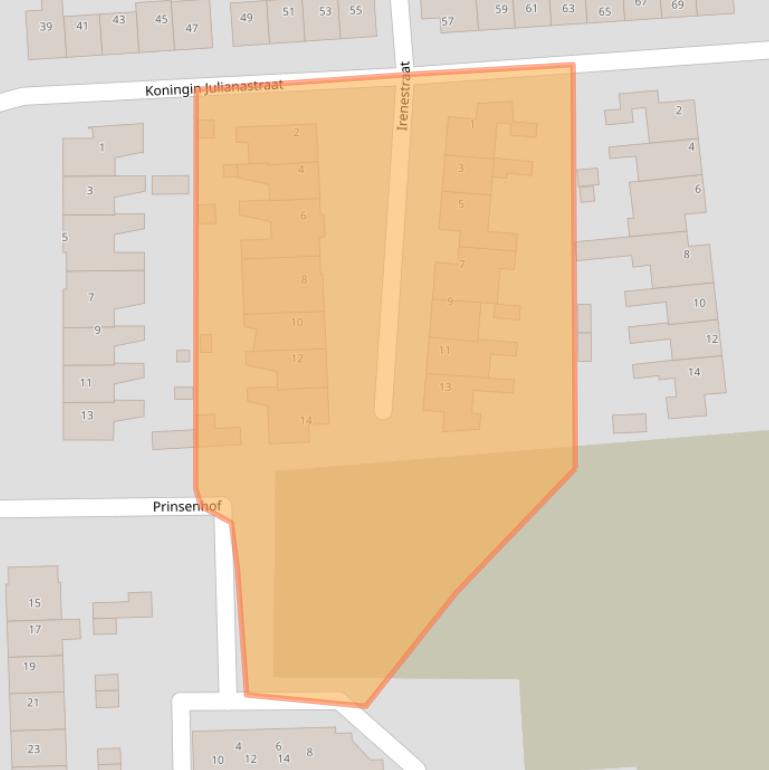 Kaart van postcodegebied 2731GE.