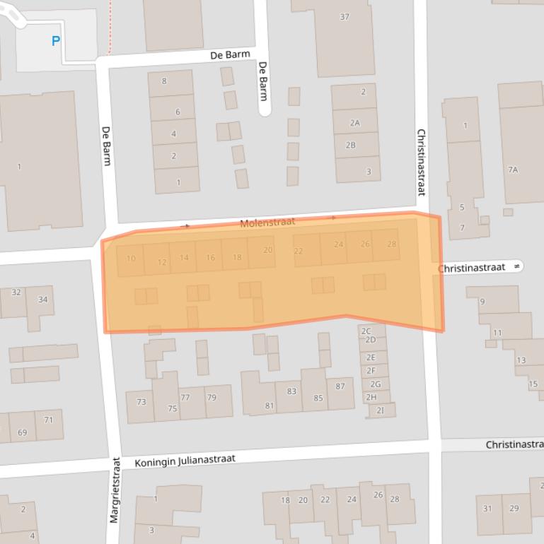 Kaart van postcodegebied 2731GJ.