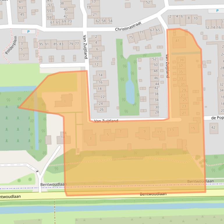 Kaart van postcodegebied 2731GN.