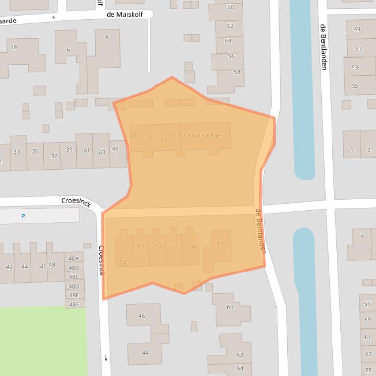 Kaart van postcodegebied 2731GV.