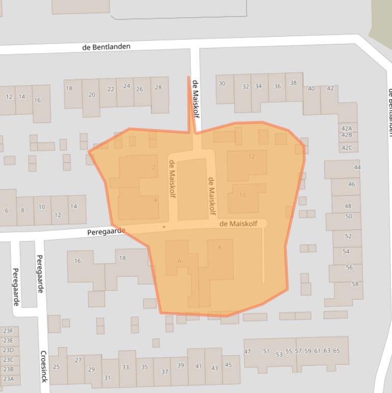 Kaart van postcodegebied 2731GZ.