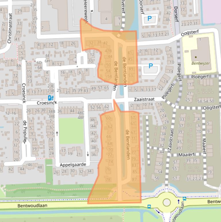 Kaart van postcodegebied 2731HB.