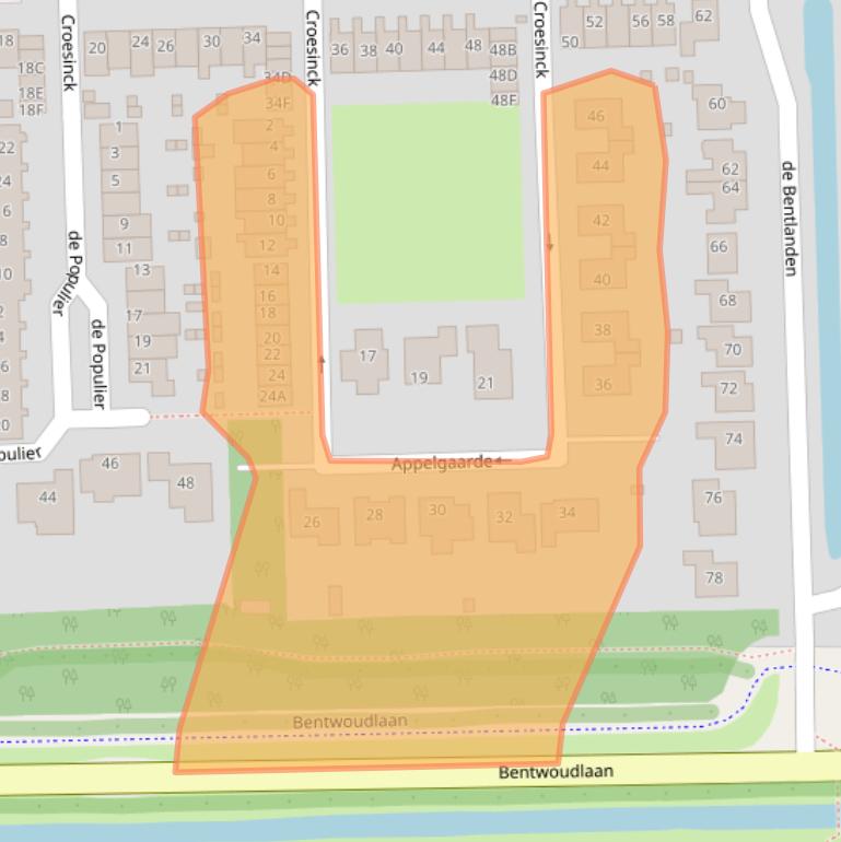 Kaart van postcodegebied 2731HG.