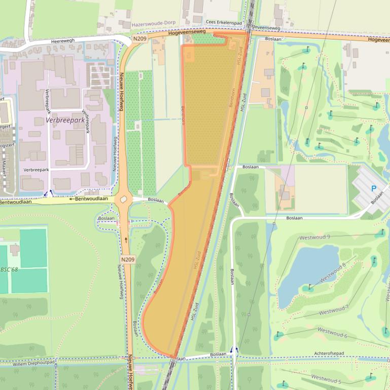 Kaart van postcodegebied 2731LC.