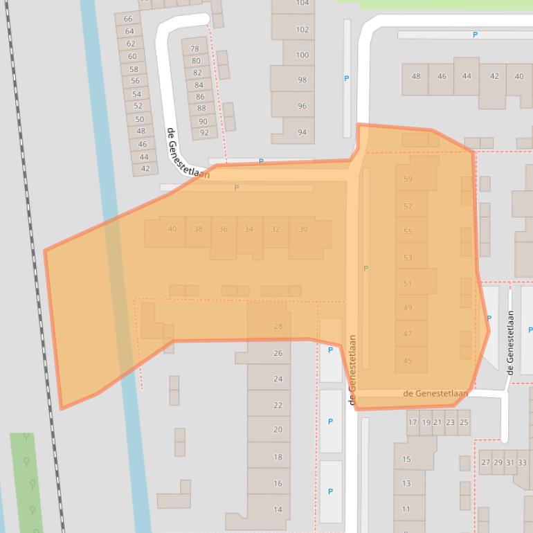 Kaart van postcodegebied 2741AE.