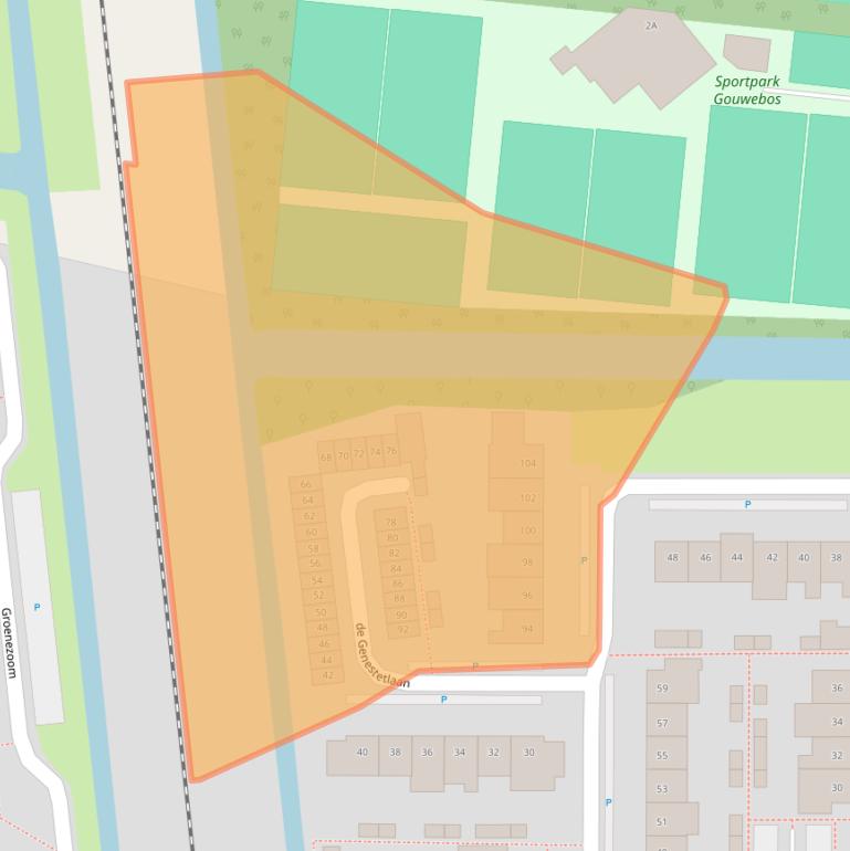 Kaart van postcodegebied 2741AG.