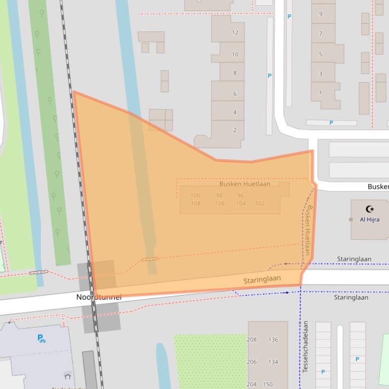 Kaart van postcodegebied 2741AK.