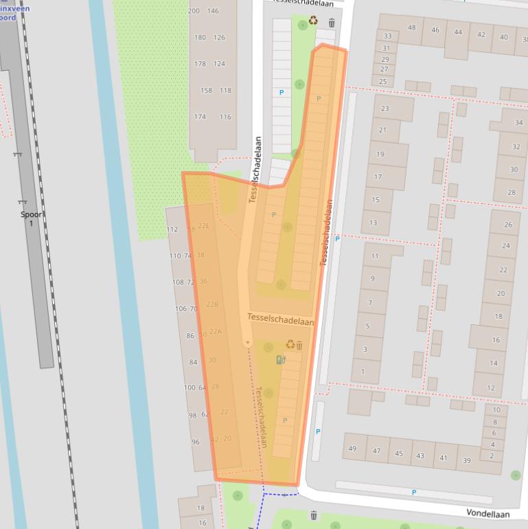 Kaart van postcodegebied 2741AT.