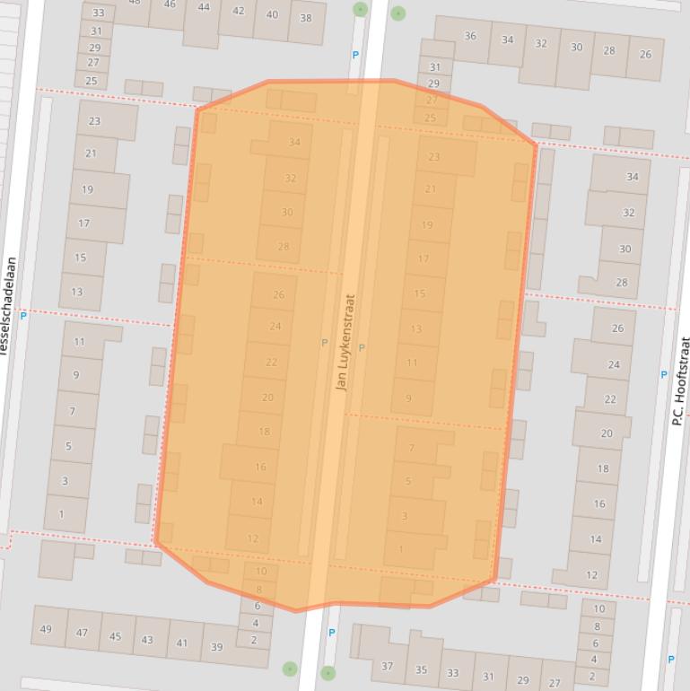 Kaart van postcodegebied 2741AZ.
