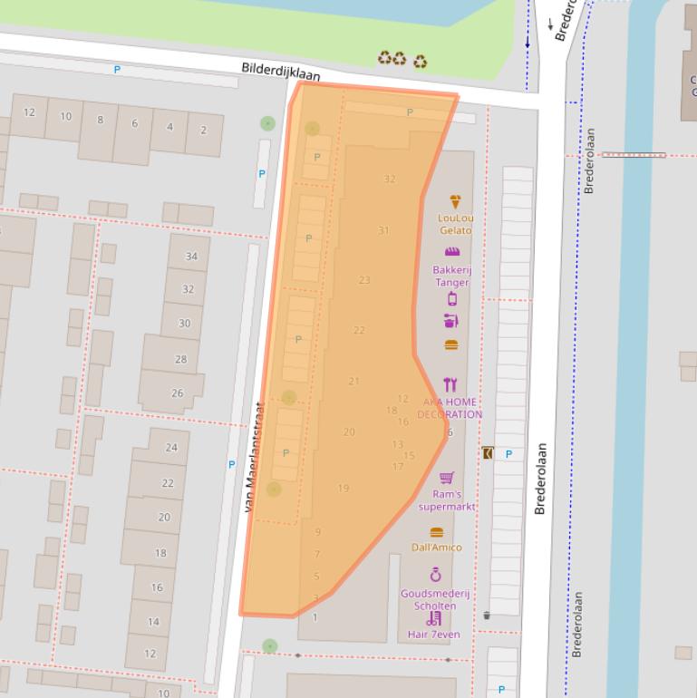 Kaart van postcodegebied 2741BH.