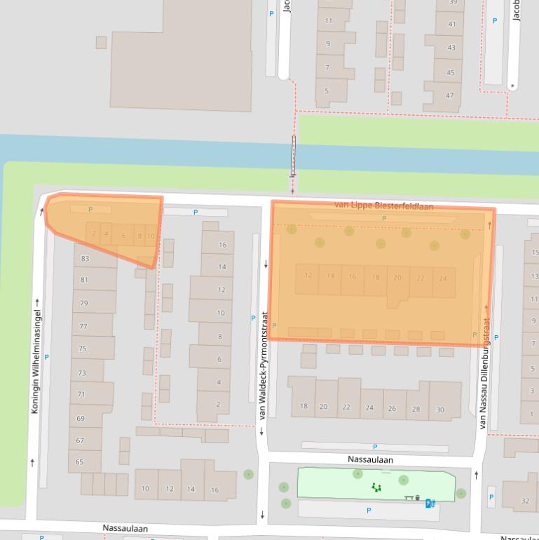 Kaart van postcodegebied 2741BL.