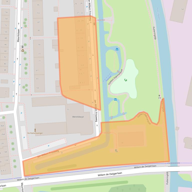 Kaart van postcodegebied 2741BV.
