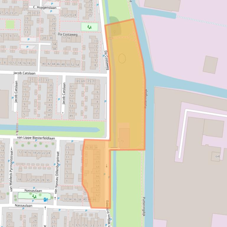 Kaart van postcodegebied 2741BZ.