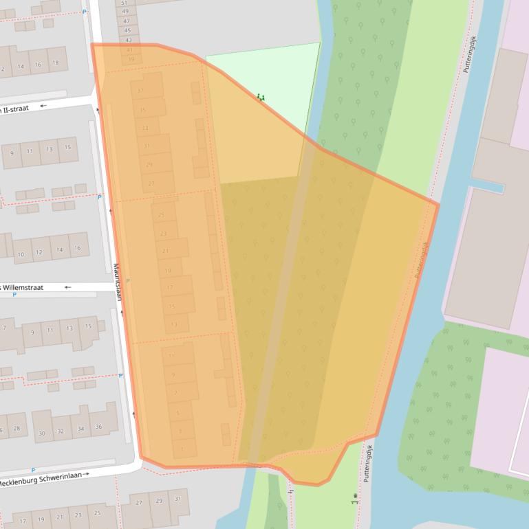 Kaart van postcodegebied 2741CD.