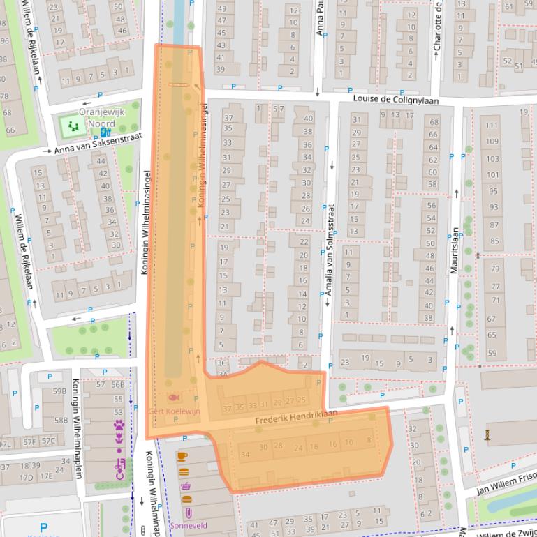 Kaart van postcodegebied 2741CP.