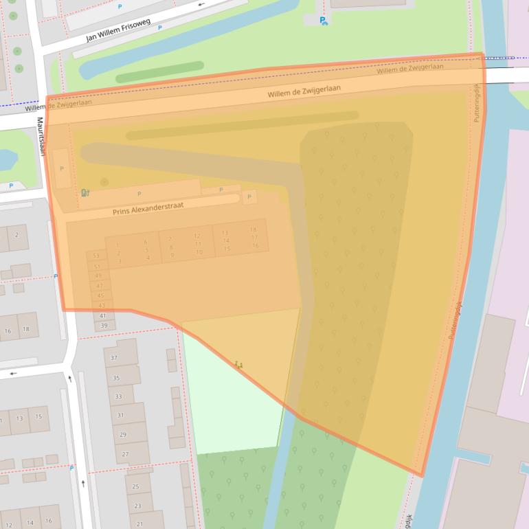 Kaart van postcodegebied 2741CR.