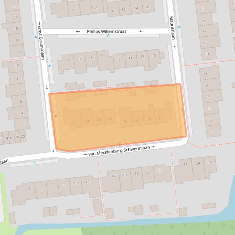 Kaart van postcodegebied 2741CT.