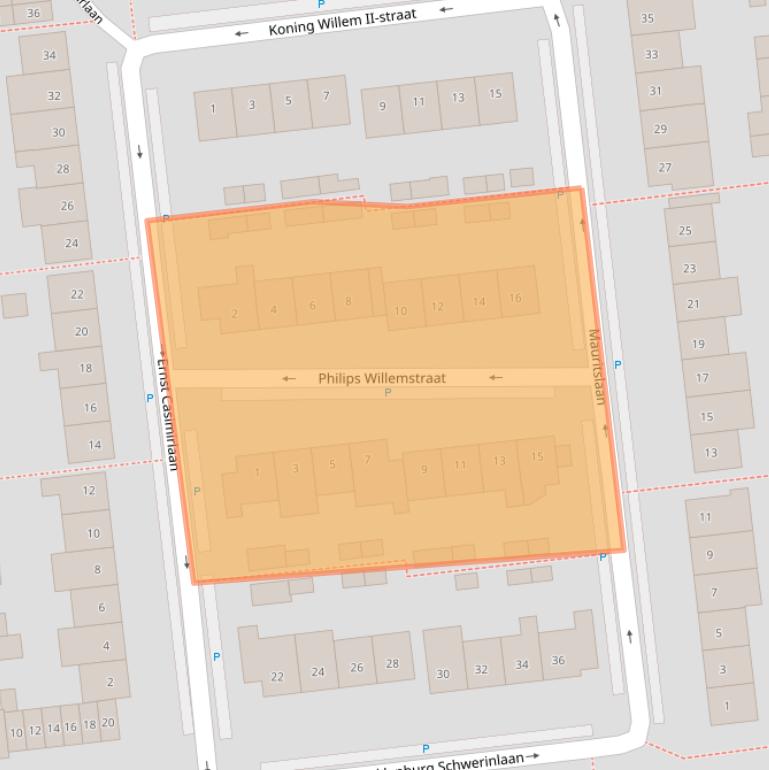 Kaart van postcodegebied 2741CV.
