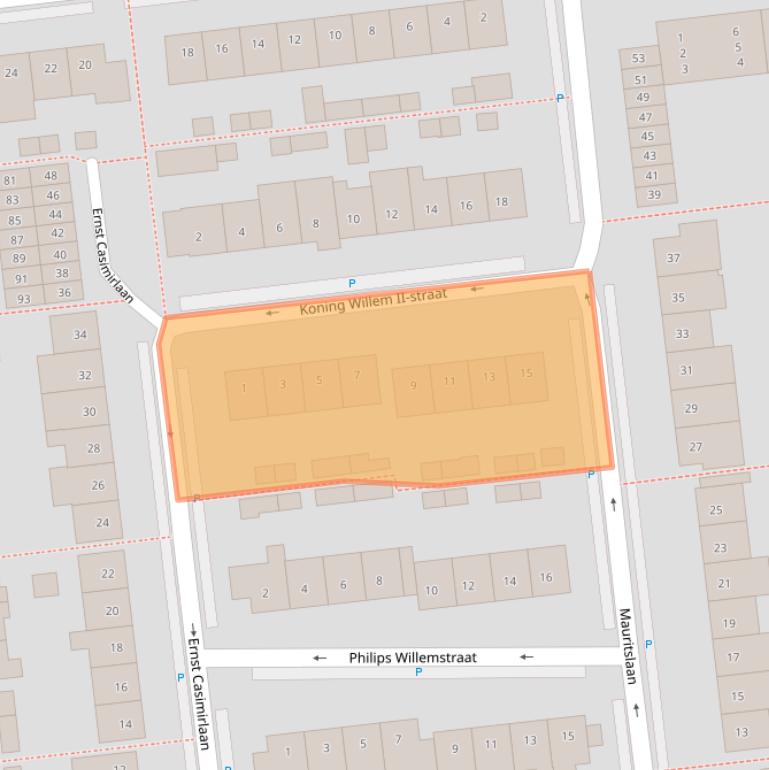 Kaart van postcodegebied 2741CX.