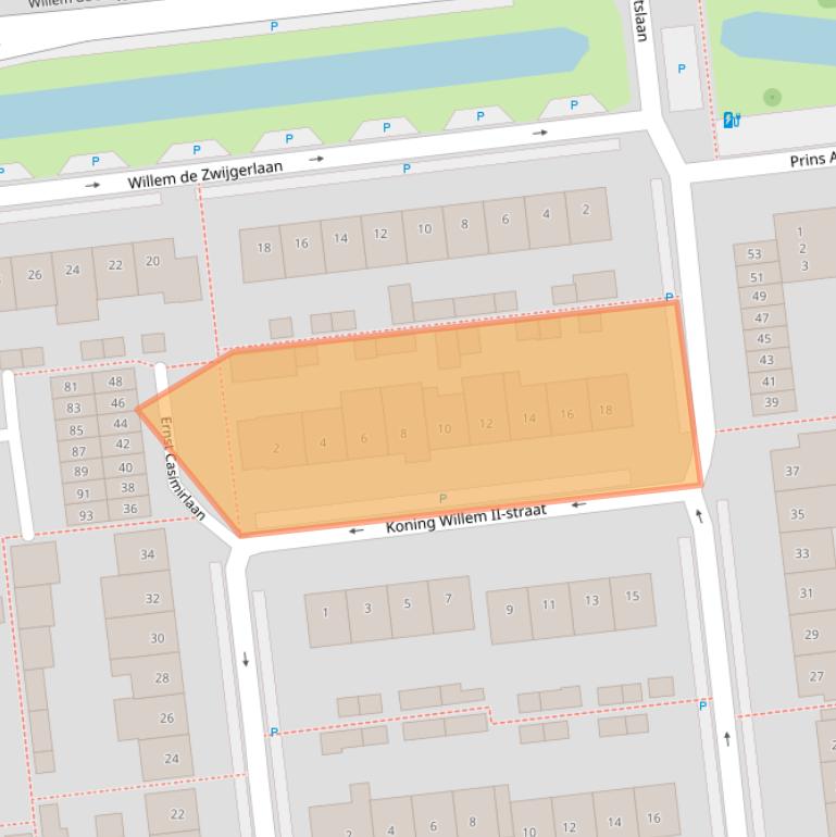 Kaart van postcodegebied 2741CZ.